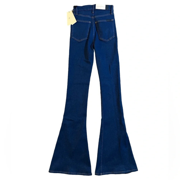 7 For All Mankind STRETCH ULTRA HIGH RISE SKINNY FLARE BELL BOTTOM JEANS SIZE 24 - Picture 6 of 8
